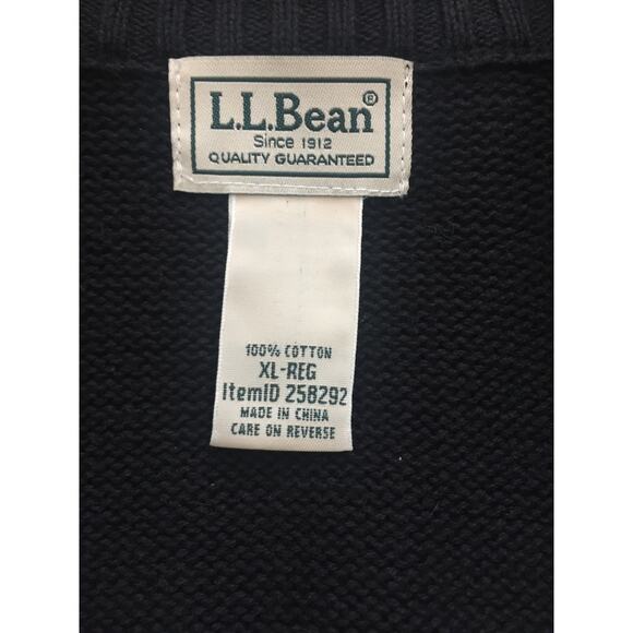 Men's Sox L.L. Bean Heavy Cotton Sweater Black - Picture 2 of 7